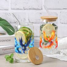 5 Sheets Phoenix Flame UV DTF Stickers for 16 oz Tumbler UV DTF Stickers DIY Water Bottle Glass Suitable for 16 oz Glass UV DTF Transfer Stickers for Glass Cups - Verschiedenfarbig - Übersicht 8