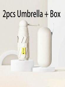 1 pieza Mini paraguas portátil, paraguas plegable, paraguas de sol, paraguas de negocios, mini paraguas plegable, mini paraguas portátil a prueba de agua para viajes, paraguas de protección UV para mujeres contra el sol y la lluvia, paraguas de viaje a prueba de viento, resistente a la lluvia y el viento para mujeres, mini paraguas de viaje, paraguas plegable con funda de transporte, con cubierta protectora, protección UV y contra la lluvia, 6 varillas reforzadas, apertura manual, paraguas plegable - Multicolor - Ver 16