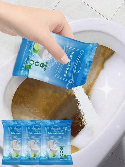 jakehoe 1pc/3pcs/6pcs/12pcs Toilet Cleaning Powder. For Home Cleaning, Pour Hot Water Into The Toilet, Add An Appropriate Amount Of Detergent Powder. Let It Sit For 2 Hours. Gently Scrub The Toilet With A Brush, And The Stains Can Be Easily Removed, Making It Look Like New Again. It Can Also Improve The Overall Hygiene Level Of The Bathroom. Easily Removes Toilet Stains And Urine Scale, Quick Foaming, Highly Effective Cleaning Powder.