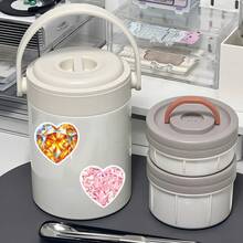 50pcs Dreamy High-Quality Exquisite Sparkling Heart Diamond Decorative Envelopes, Stickers For Desktops, Phone Cases - Multicolor - View 11