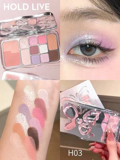  Bảng phấn mắt 12 màu HOLD LIVE Misty Butterfly H03 Sweet Fuchsia