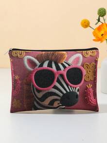 1个多功能化妆包，3D羊驼、斑马和公牛图案，便携式手提拉链化妆包，可爱的3D羊驼动物设计，可用作文件袋、洗漱包和文具收纳包，可装口红、化妆刷、护肤品、手机、硬币、小物件等，是学生、教师和旅行者的理想之选，也是返校用品、情人节礼物和母亲节礼物的绝佳选择。 - 彩色 - 查看 13