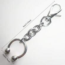 1pc Retro Korean Style Horseshoe Key Chain, Stainless Steel Y2K Keychain, Unique Accessory For Bag - Silver - View 3