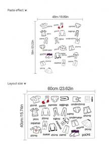 1pc Cartoon Fruit, Educational Wall Sticker Based On Real Objects, Clothing Label, Cute Mermaid, Animals, Various Animal Collection, Multi-Size PVC Self-Adhesive Removable Wall Sticker, Suitable For Children's Room, Bedroom, Living Room, Study, Dining Room, Bathroom, Home Wall Decor, Room Decoration - Multicolor - View 7