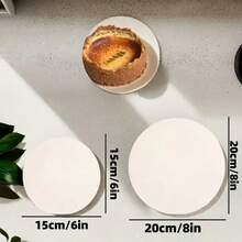 50/100片装 6英寸/8英寸圆形烘焙纸垫，不粘烘焙垫，适用于芝士蛋糕、戚风蛋糕、饼干、面包、空气炸锅、荷兰锅、蛋糕分割器和冷冻派，可用于烘焙、烧烤、蒸煮、空气炸和微波炉加热 - 必备烘焙工具和配件 - 彩色 - 查看 3