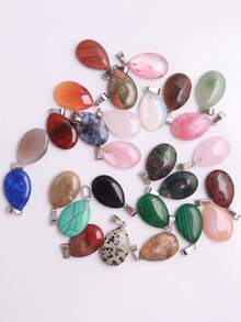 5颗/10颗/20颗/50颗水滴形天然石吊坠散珠泪滴形饰品，适用于DIY项链耳环首饰配件制作 - 水滴吊墜 - 查看 2