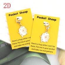 2个/4个可爱绵羊钥匙扣，口袋毛绒绵羊拥抱贺卡：温暖鼓励礼物，适合缓解焦虑、悲伤或抑郁，送给闺蜜，可爱包包挂饰，情侣礼物，生日，婚礼 - 白色 - 查看 8