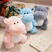 1个16厘米/6.29英寸创意河马毛绒玩具，可爱河马玩偶，动物玩偶，女孩节礼物，生日礼物，圣诞节礼物，万圣节礼物，新年礼物，节日礼物 - 彩色 - 查看 10