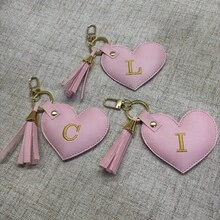 Personalized Keychain With Initial - Baby Pink - View 1