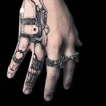 MX  4 Sheets Waterproof Temporary Tattoos Stickers Cyber Punk Artificial Intelligence Mechanical Finger Steampunk Cool Futuristic Cyberpunk Style - 龐克 - 查看 7