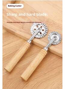 5/10 Stück erschwingliches Backwerkzeug-Set, Edelstahl Pizzaschneider und Keksausstecher mit Holzgriff, langanhaltend und leicht zu reinigen, ideal für Familienzusammenkünfte/Eltern-Kind-Aktivitäten/Heimbacken, hochwertige Backwerkzeug-Set, geeignet als Muttertags-/Geburtstagsgeschenk für Backbegeisterte - Verschiedenfarbig - Übersicht 9