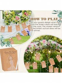 10pcs/Set Bride Riddle Game DIY Wedding Party Supplies, Includes 5 Game Cards And 5 White Pencils, Interactive Guessing Game For Guests And Wedding Decor, Fun Wedding Party Game Accessories - Multicolor - View 7