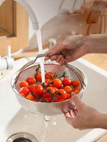 1pc Thick 304 Stainless Steel Steamer Rack, Even Heat Distribution With Holes, For Steaming Buns, Dumplings