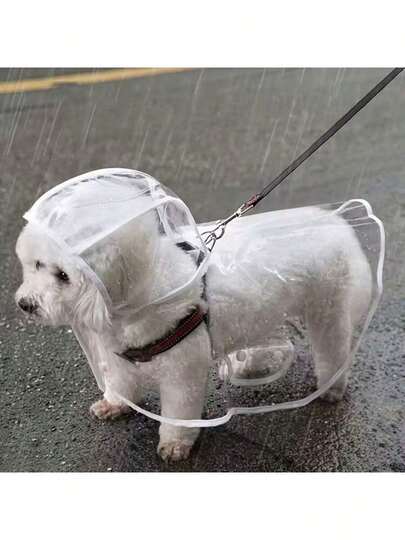 Transparent Dog Raincoat - Quick-Drying PVC Material, All-Round Waterproof Protection, Button Design Suitable For Small And Medium Dogs (Teddy, Bichon Frise, Poodle) - Wet Walking Transparent Rain Gear, Elegant Pet Accessory