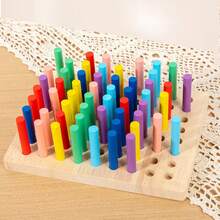 Sensory Integration Training Wooden Toys, Children's Early Education Home Intelligent Puzzle Montessori Sensory Building Blocks - Multicolor - View 3