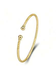 Opening Adjustable Embroidered Wire Tube Bracelet Ring Sterling Silver Silver Embroidered Bracelet Roman Bracelet - Open Bracelet - View 6