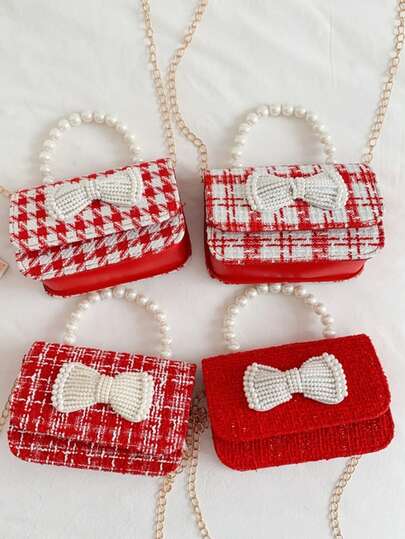 This 1-Piece Korean-Style Fashionable Chain-Link Sweet Princess-Style Pearl Handbag Features A Magnetic Closure And Can Be Used As A Birthday Gift Bag, Mini Bag, Or Travel Bag. It Can Hold Keys, Tissues, And Other Items, Making It Suitable For Teen Girls And Ideal For Travel, Shopping, And Other Outings. Happy Ramadan!