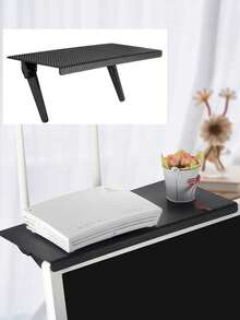 1pc Computer/TV Screen Storage Rack, Wireless Router & Set-Top Box Holder, Hole-Free Storage Organizer