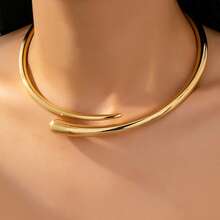 1件时尚、优雅、独特、创意不对称几何颈链，适合日常佩戴