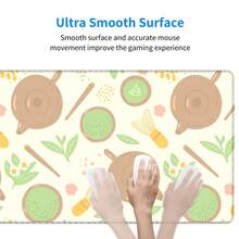1pc Healing Matcha Tea Themed Mouse Pad, Soft & Cute Japanese Style, Large Desk Mat, Non-Slip Keyboard Pad For Office & Study - Rectangle - View 5