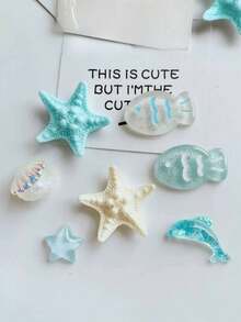 7 قطع من الأصداف والخرز والسمك الصغير ونجوم البحر والدلافين، مجموعة مجوهرات الأحذية بطراز الشاطئ والهاواي لصنع سلاسل المفاتيح والصنادل وحقائب الشاطئ، تميمات أحذية مصنوعة من راتنج ABS عالي الجودة، ديكورات شعبية رائعة كهدايا لعيد الميلاد والأعياد وحفلات - متعدد الألوان - مشاهدة 9