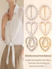 3Pcs Multi - Function Clothing Buckles, T - Shirt Waist Cincher Ring, Creative Scarf Buckle For Shirts Belts Scarves - Multicolor - View 7