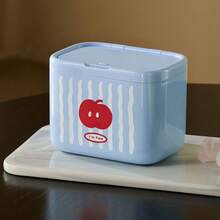 1pc Automatic Pop-Up Cotton Swab Makeup Remover Pad Holder, Headband Hair Tie Desktop Organizer Box