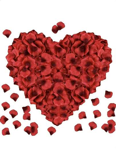 2000pcs Artificial Silk Rose Petals Decor, Red Rose Petals, Suitable For Wedding Decoration, Valentine's Day Decor, Gift Box Filler, Proposal, Aisle Decoration, Holiday Decor, Wedding Decoration, Home Decor, Room Decor, Party Favors, Bridal Gifts, Birthday, Graduation Ceremony, Bachelorette Party And More Occasions.