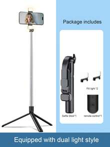 最新款170厘米/90厘米蓝牙遥控自拍杆，蓝牙手机支架，三脚架，适用于室内/室外视频拍摄、录制，可伸缩，360°旋转，防抖，可折叠便携，手持/落地三脚架