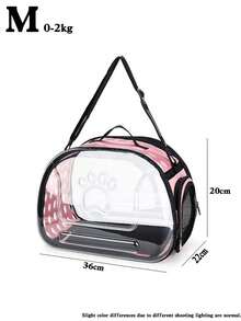 Paw Print Space Transparent Cat Backpack, Breathable Portable Pet Carrier, Foldable Shoulder Cat Bag - Multicolor - View 14