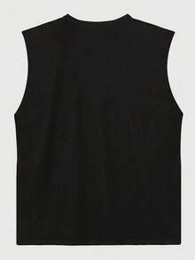 Men's Summer Casual Sleeveless Round Neck Tank Top - Black - View 4
