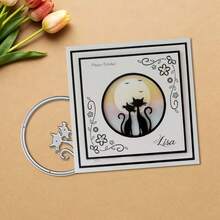 创意情侣猫金属切割模具，DIY剪贴簿相册和压花模板，贺卡制作工具，卡片纸切割工艺品，礼品卡制作模板模切。