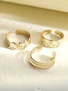 3pcs Heart & Star Shaped Anklets, Vacation Beach Summer Date Gift Casual Party Accessory - 樣式 1 - 查看 2