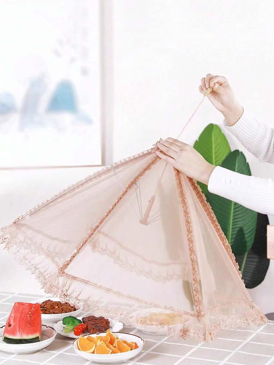 1个可折叠食品罩伞，防尘、防污染、防苍蝇蚊虫 - 彩色 - 查看 1