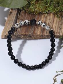 6毫米黑色碧玺护身手链，释放负能量，增强自信和稳定性，男女皆宜，瑜伽冥想疗愈手链，日常佩戴饰品，馈赠佳品。 - 彩色 - 查看 5