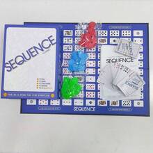 Un juego de mesa de secuencia, juego de cartas multijugador, juego de cartas, juego de mesa, juego de mesa, naipes, juego interactivo, juego multijugador, juego de equipo, juego de viaje, muy adecuado para reuniones familiares y de amigos, fiestas, campamentos, viajes y otras actividades multijugador. - Azul - Ver 8