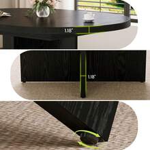Studyset 43.3in-59in Extendable Round Dining Table For 4-8, Space Saving Kitchen Table With Removable Leaves, Oval Dinner Table For Dining Room, Kitchen, Living Room - màu đen - Xem 6