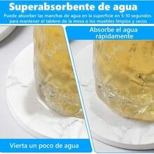 hygPortavasos para Mesa 6Pzs Portavasos con Soporte Porta Vasos Super Absorbentes Posavasos de Marmol Antideslizantes Coasters para Bebidas Aptos para Varios Tipos de Vasos de Agua y Vino Blancojuh - Blanco - Ver 4