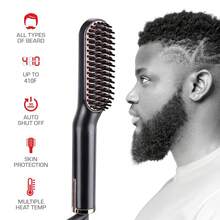 2026 Upgraded Men's Hair And Beard Straightener - Professional Electric Flat Iron With Comb, Fast Heating Styling Tool For Smooth And Neat Hair And Beard