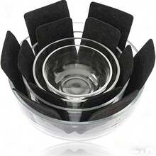 6pcs/3pcs/9pcs/12pcs Pot Holders, Modern Non-Woven Fabric Kitchen Pot Holders Felt Pot Pads, Mother's Day, Halloween, Christmas Kitchen Supplies - Black - View 6