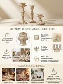 Bộ 1 chân nến kiểu Pháp cổ điển, đồ trang trí nhà cao cấp, đế nến thơm, trang trí bữa tối dưới ánh nến, trang trí bàn ăn, trang trí bàn làm việc, trang trí tiệc Valentine, trang trí phòng, quà tặng. - Nhiều màu - Xem 5