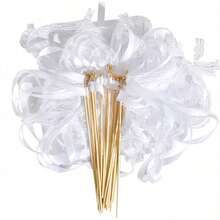 10/20pcs Ribbon Wands With 3-Layer Lace Ribbon And Golden Bells, Party Wands, Party Favor Ribbon Sticks, Magic Fairy Wands, Suitable For Wedding Decoration (Green), Best Gift, Wedding Decor, Home Decor, Room Decor, Bridal Shower Birthday Graduation Decoration, Party Decor, Bachelorette Party Decor - Green - View 3