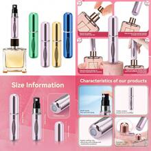 2026 Portable Dispensing BottleRefillable Perfume Portable Atomizer Bottle Refillable Perfume Spray Travel Perfume 5ml 4 Pack (GrePinkGoldRoyal Blue) - như hình ảnh - Xem 1