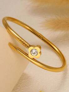 5pcs/Set Personalized Multi-Color Stainless Steel Bracelet Set, Unique Design, Fashionable, Multi-Element Design, Exquisite Ideal Gift, Non-Fading Jewelry, Stylish - Gold 5 - View 8