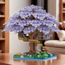 2248 Pieces / 1105 Pieces / 2159 Pieces / 1120 Pieces Sakura Landscape Tree Plant House Building Building Blocks Set, An Ideal Choice For Halloween / Thanksgiving / Christmas / Easter / Birthday Gifts. - Multicolor - View 4