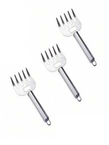 1/3pcs Stainless Steel Bear Claw Hand Protector, Household Kitchen Meat Cutting Anti-Scald Tool, Multi-Functional Hand Guard - Silver - View 7