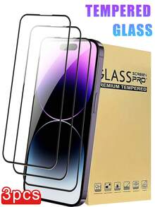 3 Packs - Full Coverage HD Full Adhesive 2.5D 9H High Hardness Tempered Glass Screen Protector, Excellent Value For Money, Compatible With 17 Pro Max/17 Pro/16E/16/16 Plus/16 Pro/16 Pro Max, 15/15 Plus/15 Pro/15 Pro Max, 14/14 Plus/14 Pro/14 Pro Max, 13/13 Mini/13 Pro/13 Pro Max, 12/12 Mini/12 Pro/12 Pro Max, 11/11 Pro/11 Pro Max, X/XS/XS Max, 8/8 Plus/7/7 Plus Series. Features Include Drop Protection, Scratch Resistance, Smooth Touch, And Fingerprint Resistance. Suitable For Use With Phone Cases - Clear - View 19
