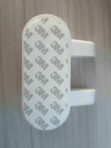 1 pieza Tope de puerta antideslizante Tatuki para el hogar, sin necesidad de espacio en la puerta, portátil, adecuado para el cierre de la perilla de la puerta del bebé - Blanco - Ver 6