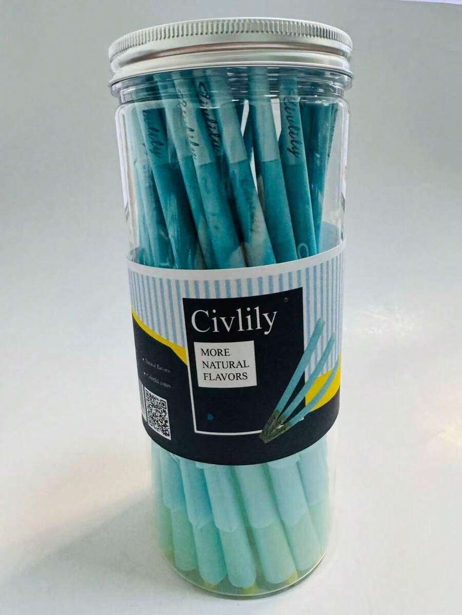 200pcs/Can Premium Large Pre-Formed Cone Shapes (Cones), Individually Packaged As Disposable Tubular Products (Uncoated), Available In Multiple Colors, Slow Burning, Easy To Roll, Suitable For Christmas, Parties And Home Use - Holiday Color Design, Holiday Decor | Holiday Design | Easy To Roll Cones - Baby Blue - View 1