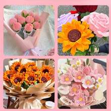 30厘米绿色花茎铁丝+视频教程，60色雪尼尔绒条，适合万圣节、返校季，30厘米彩色花茎手工材料，彩色雪尼尔绒条，花茎毛绒金属丝扎带，价格实惠，品质优良 - 彩色 - 查看 4